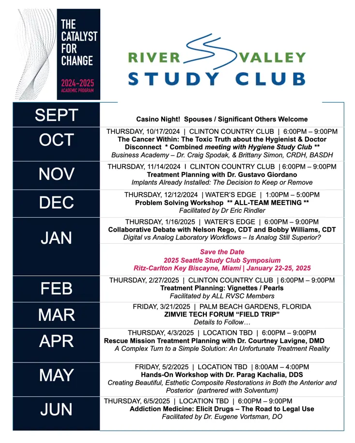 River Valley study club 2021-2022 schedule